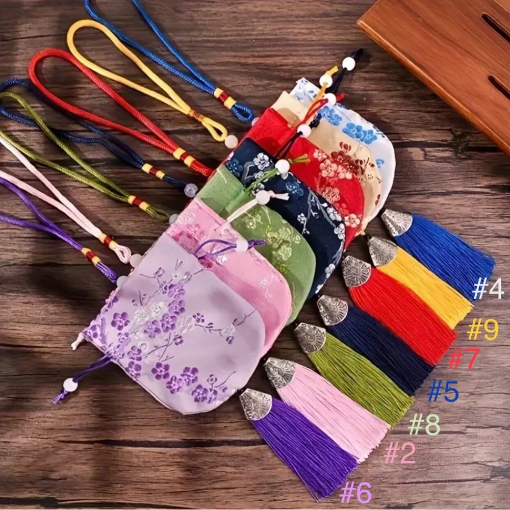 One Small Draw String Purse - Gift Bag - Sachet Bag with Tassel (u choose color)